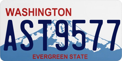WA license plate AST9577