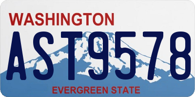 WA license plate AST9578