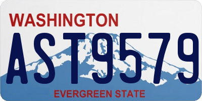 WA license plate AST9579