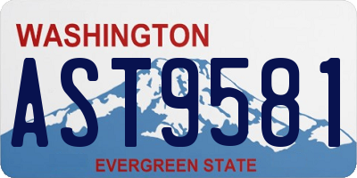 WA license plate AST9581