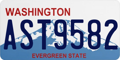 WA license plate AST9582