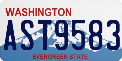 WA license plate AST9583