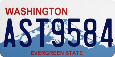 WA license plate AST9584