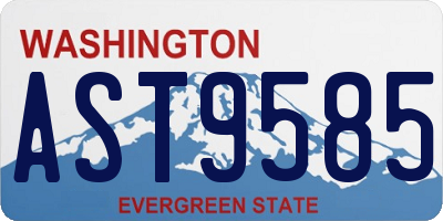 WA license plate AST9585