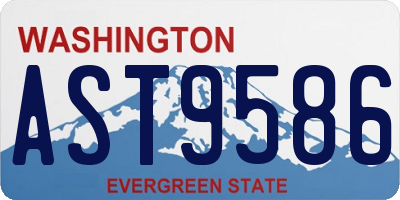 WA license plate AST9586
