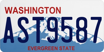 WA license plate AST9587