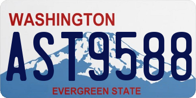 WA license plate AST9588