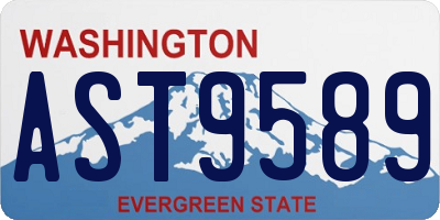 WA license plate AST9589