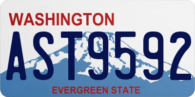 WA license plate AST9592
