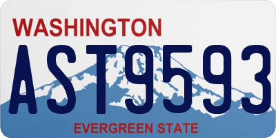 WA license plate AST9593