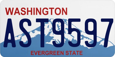 WA license plate AST9597