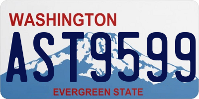 WA license plate AST9599