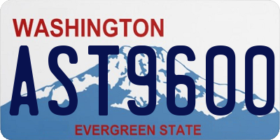 WA license plate AST9600