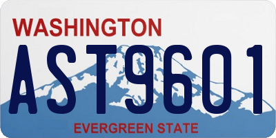 WA license plate AST9601