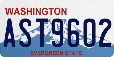 WA license plate AST9602