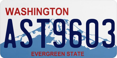 WA license plate AST9603