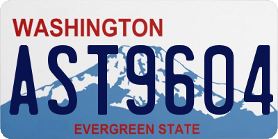 WA license plate AST9604