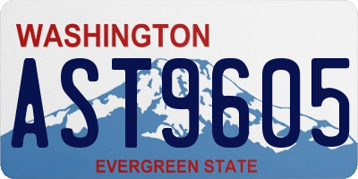 WA license plate AST9605