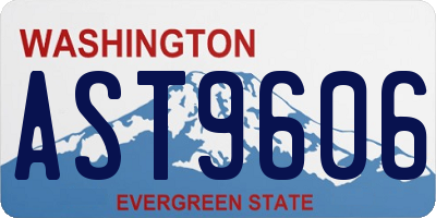 WA license plate AST9606