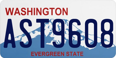 WA license plate AST9608