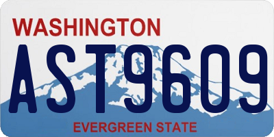 WA license plate AST9609
