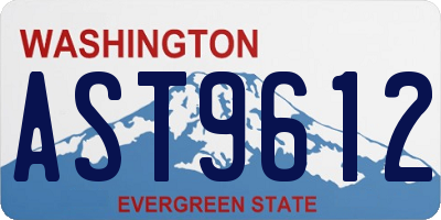 WA license plate AST9612