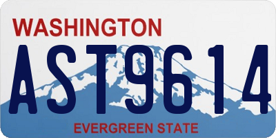 WA license plate AST9614
