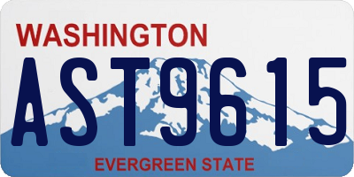 WA license plate AST9615