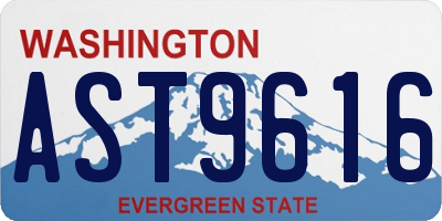 WA license plate AST9616