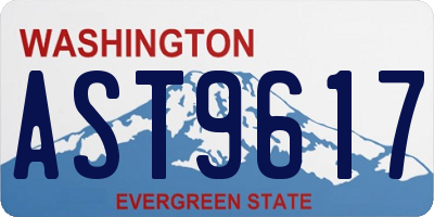 WA license plate AST9617