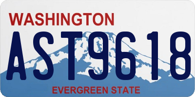 WA license plate AST9618