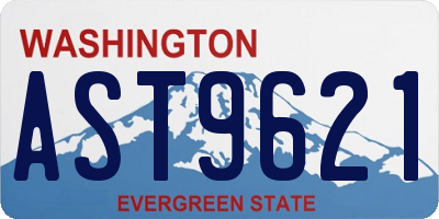 WA license plate AST9621