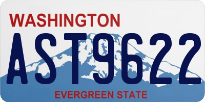 WA license plate AST9622