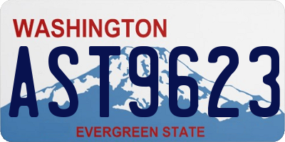 WA license plate AST9623
