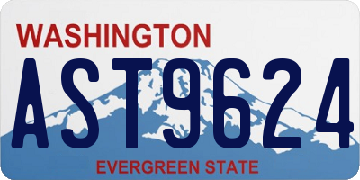 WA license plate AST9624