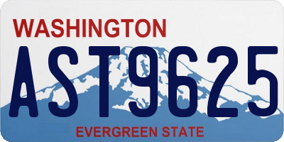 WA license plate AST9625