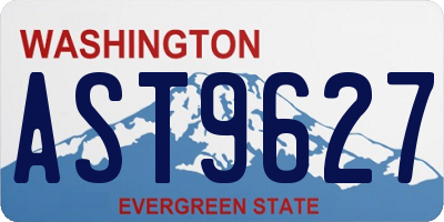 WA license plate AST9627
