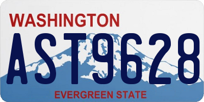 WA license plate AST9628