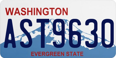 WA license plate AST9630