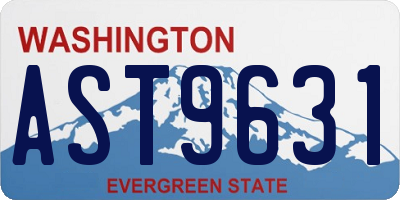 WA license plate AST9631
