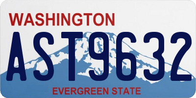WA license plate AST9632