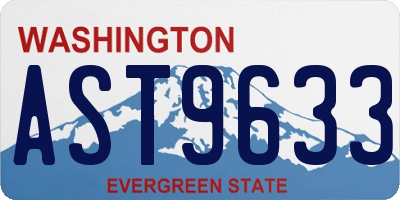 WA license plate AST9633