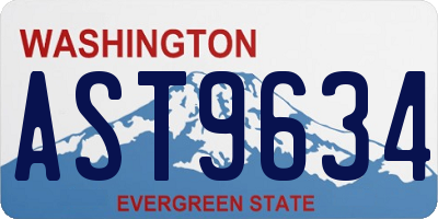 WA license plate AST9634