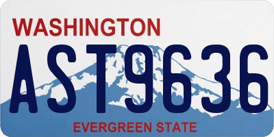 WA license plate AST9636