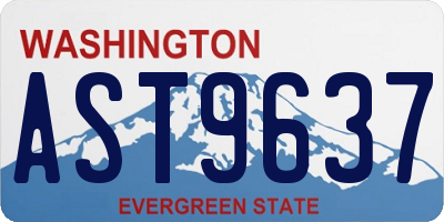 WA license plate AST9637