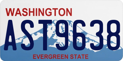 WA license plate AST9638