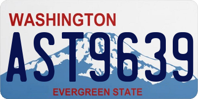 WA license plate AST9639