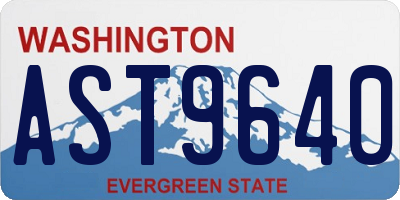 WA license plate AST9640