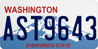 WA license plate AST9643