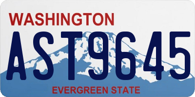 WA license plate AST9645